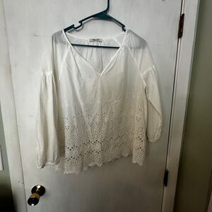 Madewell White Eyelet Blouse